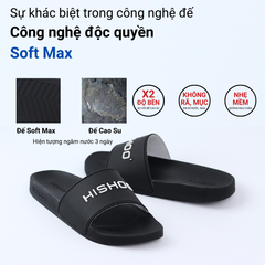 Dép quai ngang quai nhựa Đen HISHOO N112