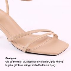 Giày Cao Gót Sandal Quai Mảnh Gót Nhọn 7cm Hishoo S126