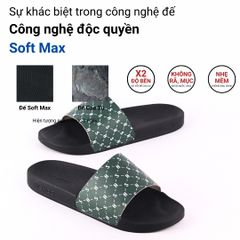 Dép quai ngang da bò HS Monogram HISHOO U113