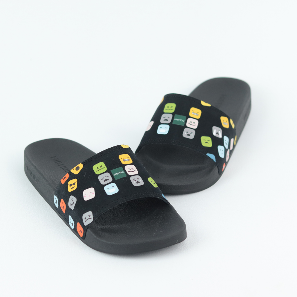 Dép quai ngang da bò lộn Icon Cảm Xúc Emoji HISHOO U112