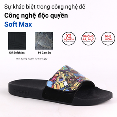 Dép quai ngang da bò Xé dán Mặt Nạ Thổ Dân HISHOO U115