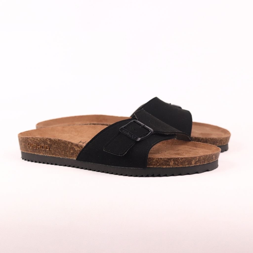 Dép đế trấu birken 1 khoá da lộn premium HISHOO H113