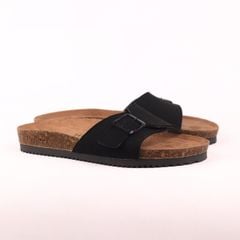 Dép đế trấu birken 1 khoá da lộn premium HISHOO H113
