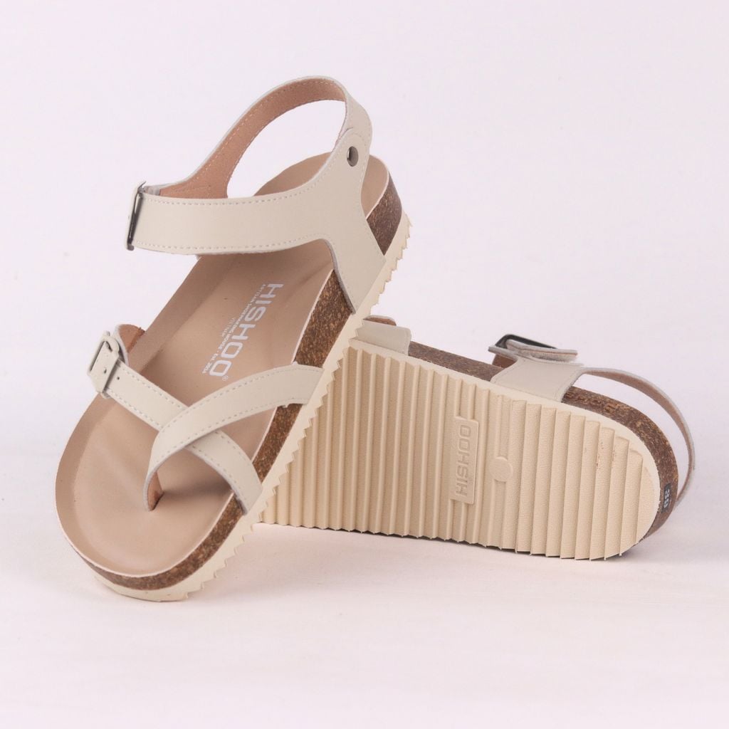 Dép đế trấu birken sandal quai ngang xỏ ngón premium HISHOO B118