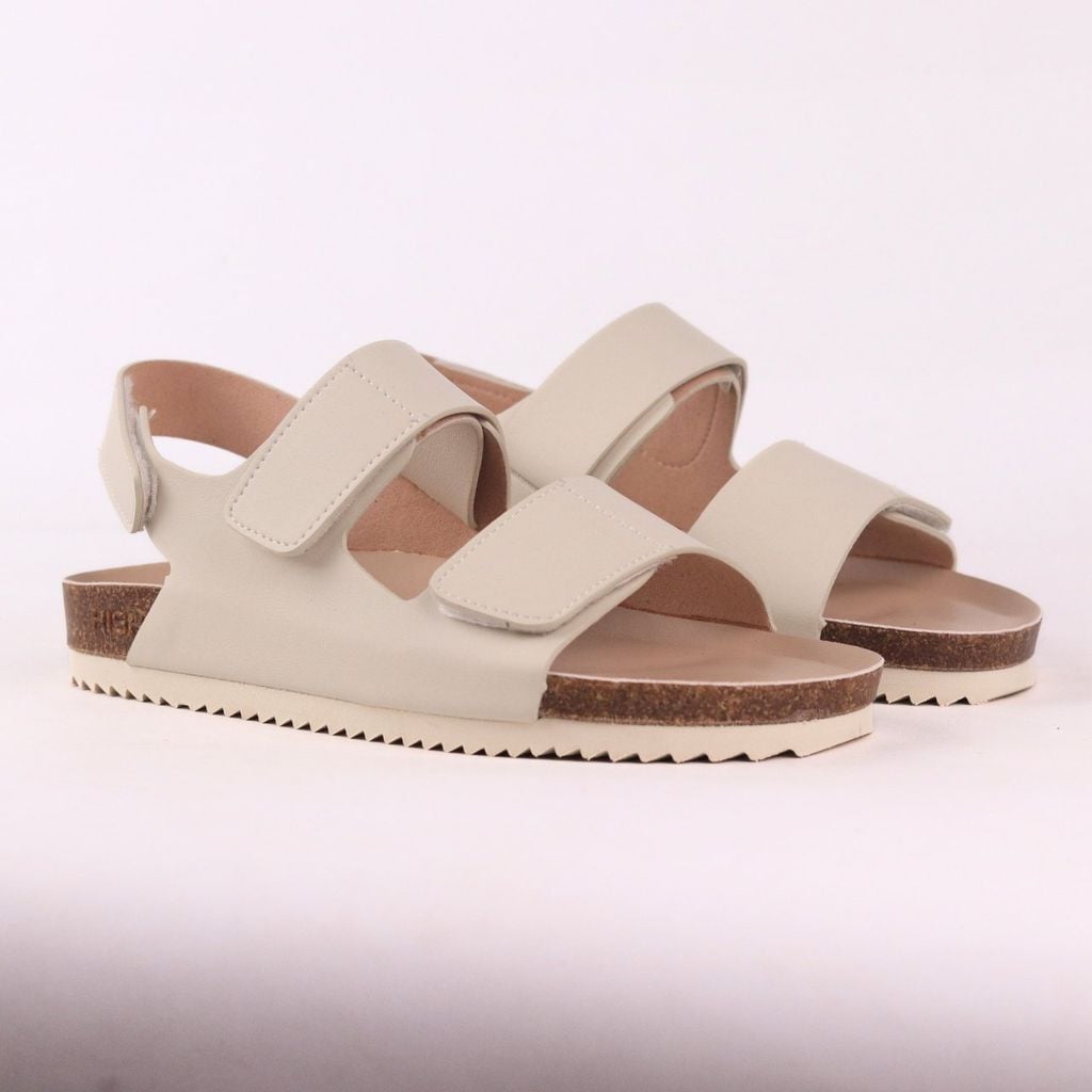 Dép đế trấu birken sandal quai ngang xé dán premium HISHOO B110