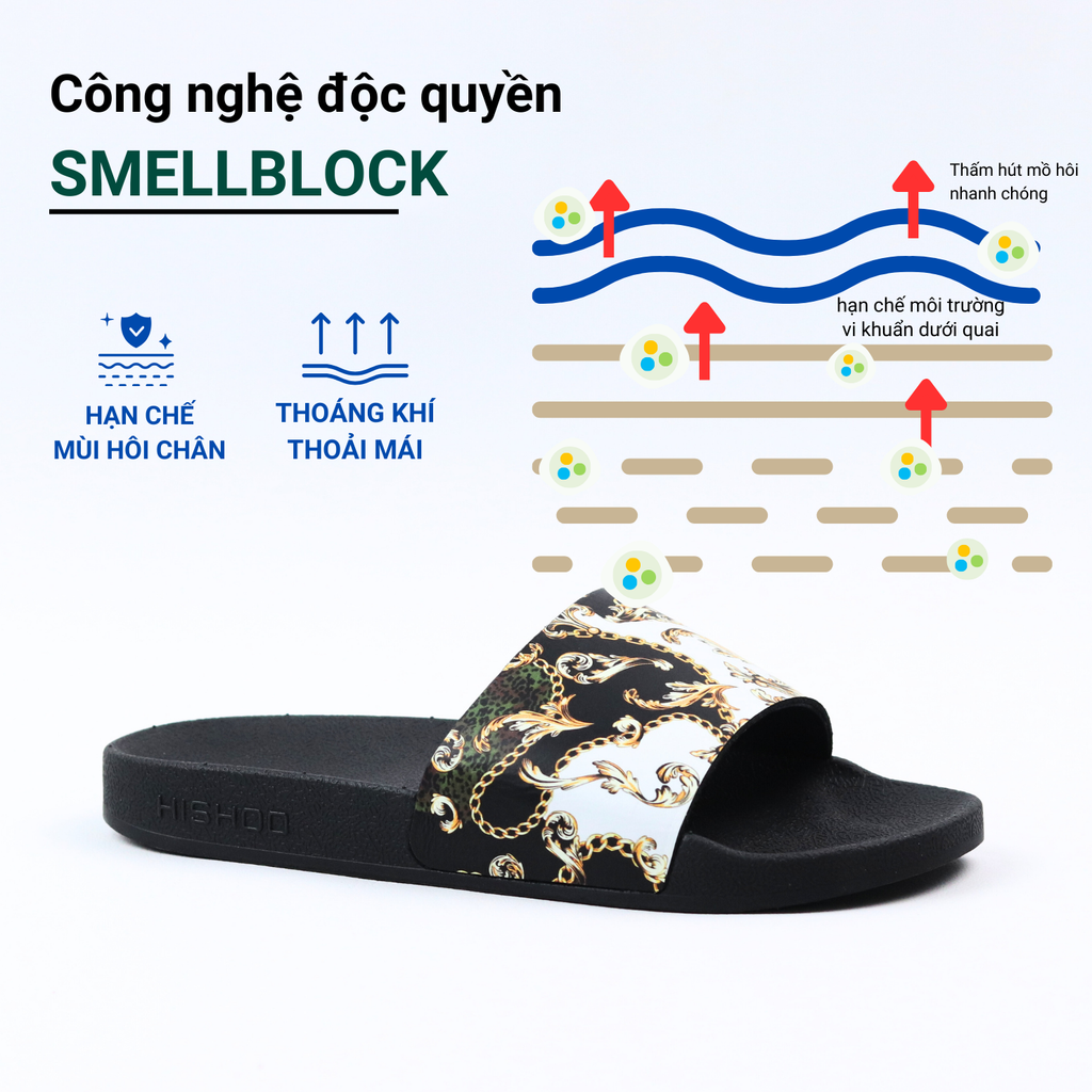 Dép quai ngang da bò In Hình Họa Tiết Phục Hưng HISHOO U113