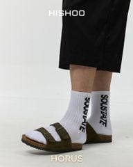 Dép đế trấu birken 2 khoá da lộn premium HISHOO H093