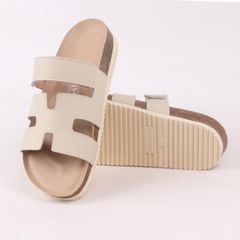 Dép đế trấu birken Chữ H Sandal quai ngang bản premium HISHOO B104