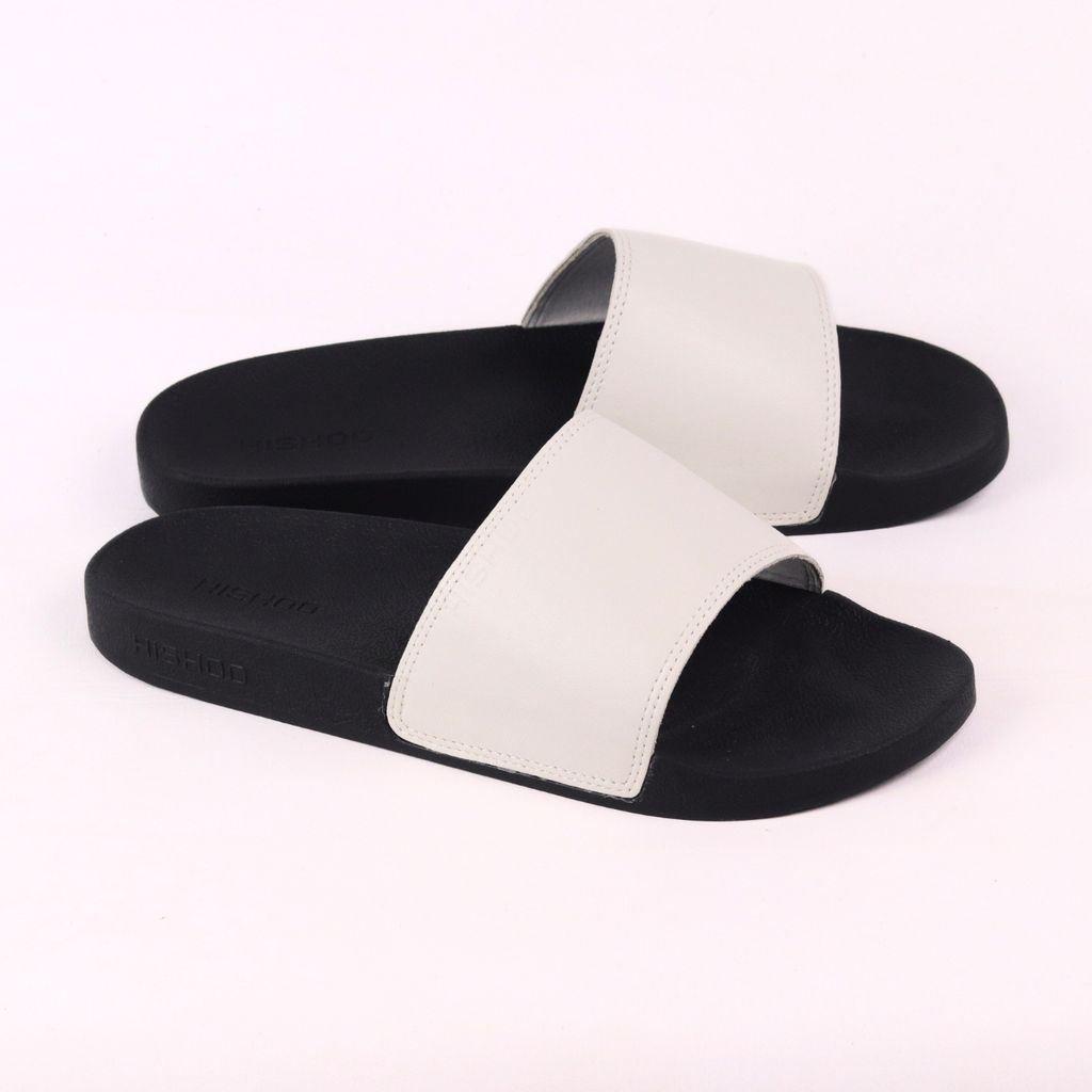 Dép quai ngang da bò Trắng HISHOO U114