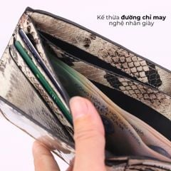 Ví Da Ngang Nam Nữ Đựng Thẻ [DA RẮN] Alpha Da Bò Phụ Kiện Hishoo V005