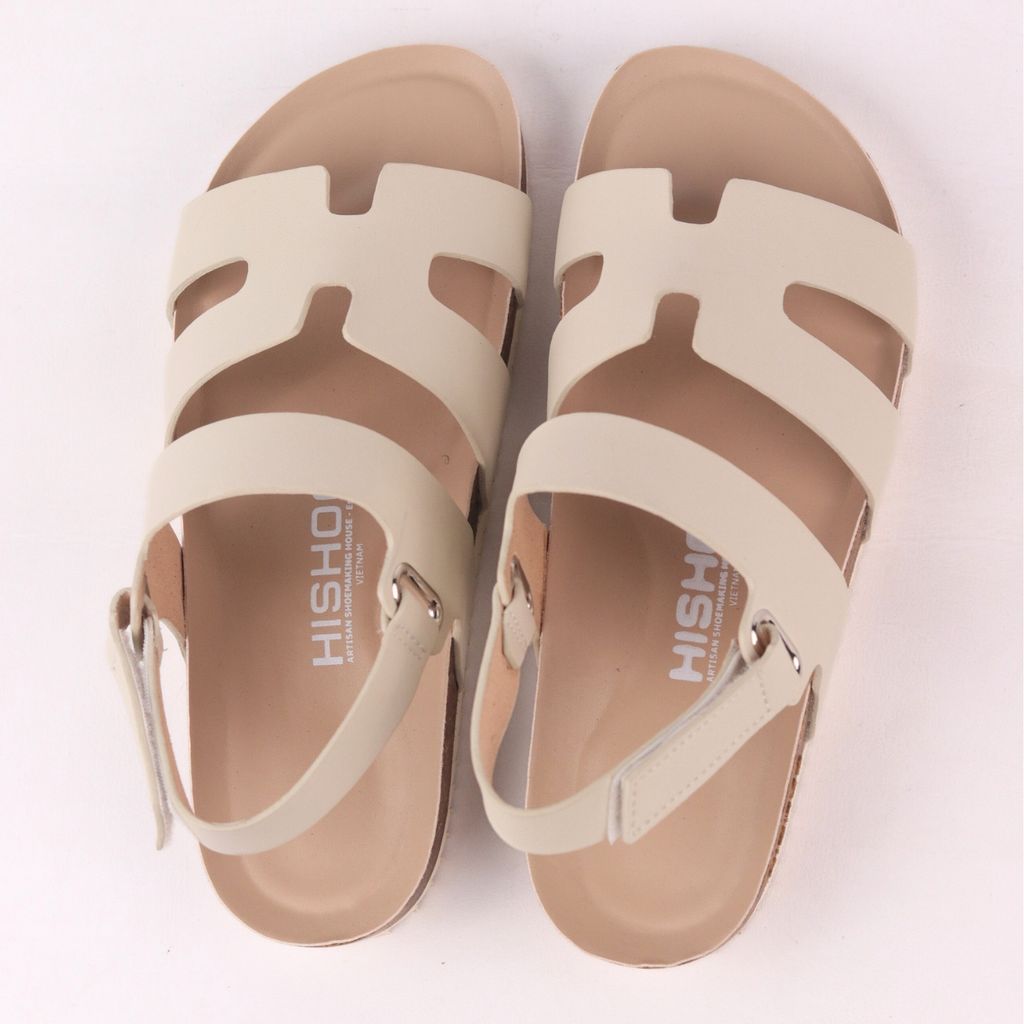 Dép đế trấu birken bé trai bé gái  sandal chữ H premium HISHOO B115