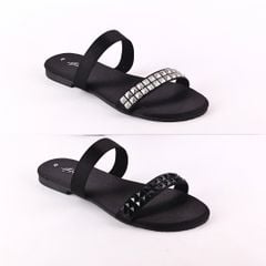 Dép Lê Nữ Đế Bệt Quai Ngang Đính đá 1 quai có Bigsize HISHOO S134