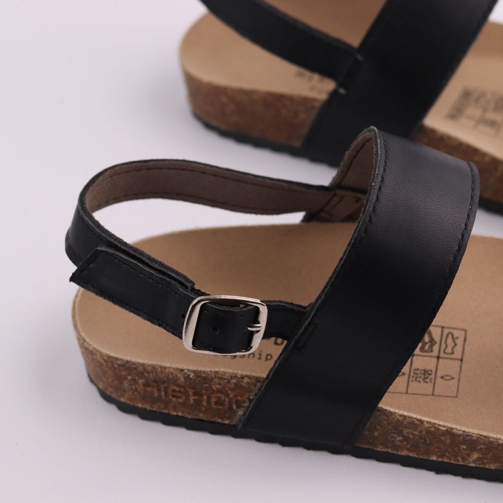 Dép đế trấu Sandal birken quai ngang da bò HISHOO M050
