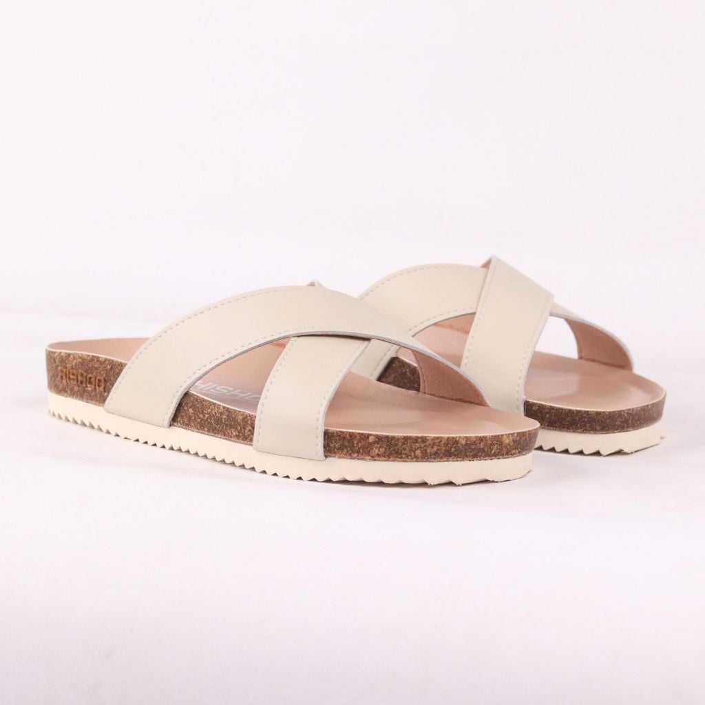 Dép đế trấu birken quai ngang chéo premium HISHOO B096