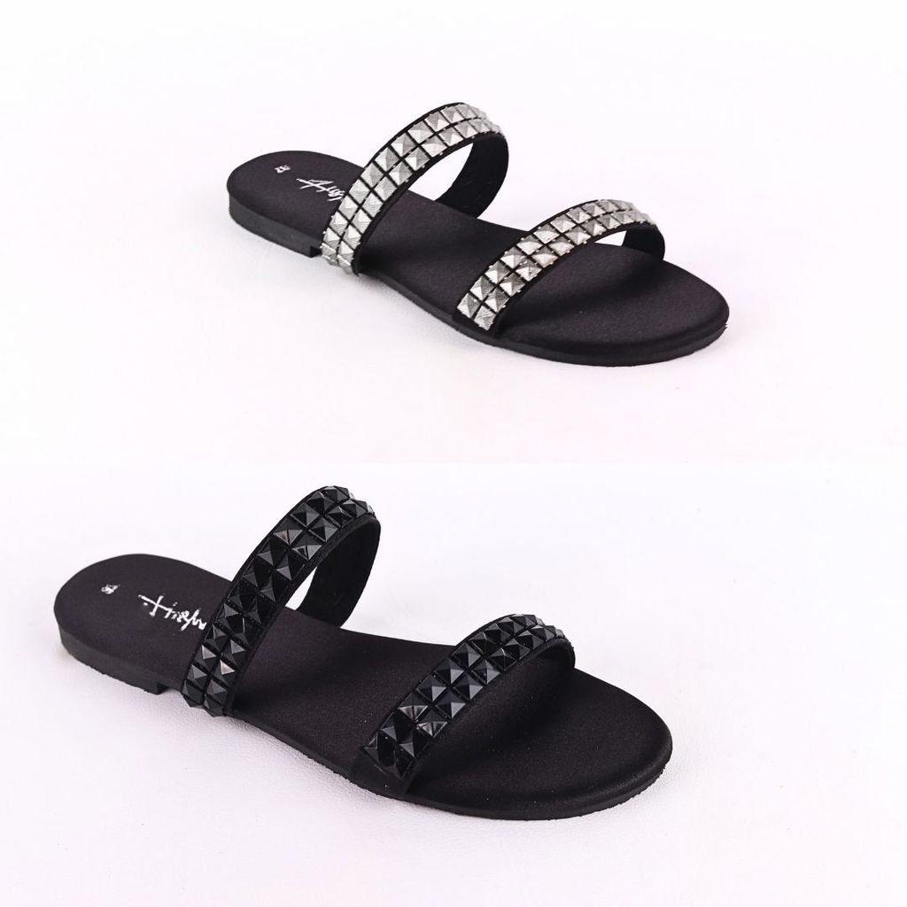 Dép Lê Nữ Đế Bệt Quai Ngang Đính đá 2 quai có Bigsize HISHOO S134