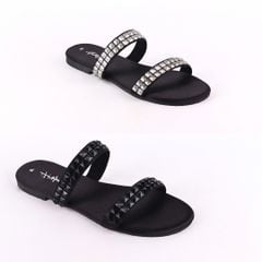 Dép Lê Nữ Đế Bệt Quai Ngang Đính đá 2 quai có Bigsize HISHOO S134