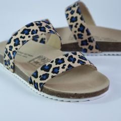Dép đế trấu birken 2 quai ngang vải canvas HISHOO S112