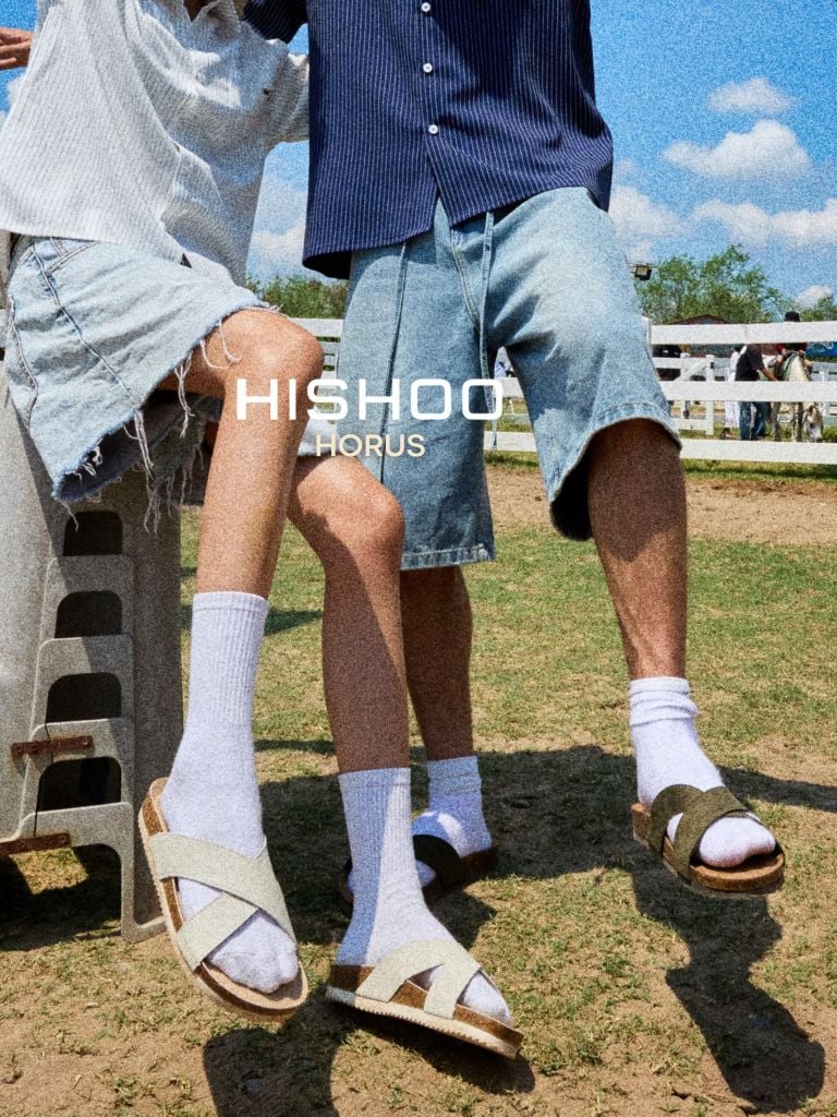 Dép đế trấu birken quai ngang chéo premium HISHOO B096