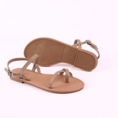 Giày Sandal Nữ Xỏ Ngón Quai Hậu Dây Mảnh Hishoo S059