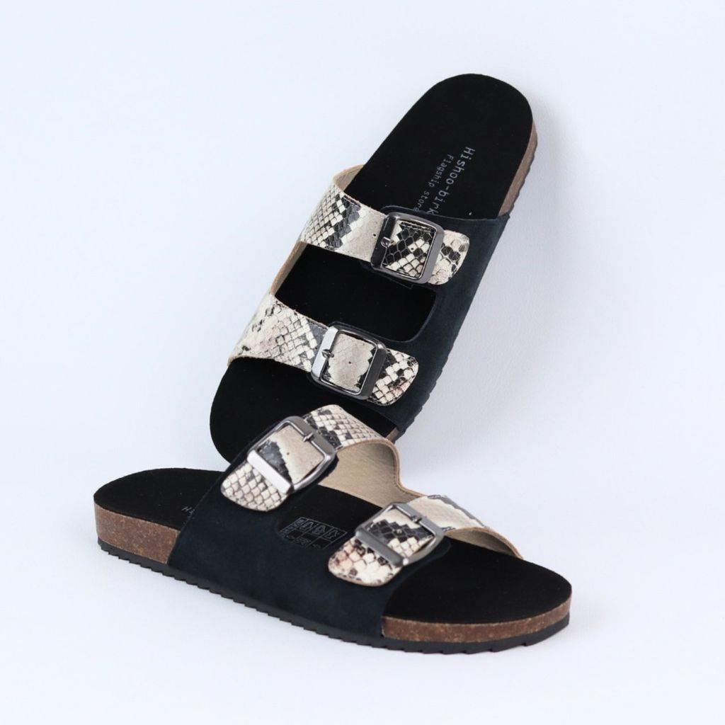 Dép đế trấu birken Da hiếm 2 khoá Hishoo M107