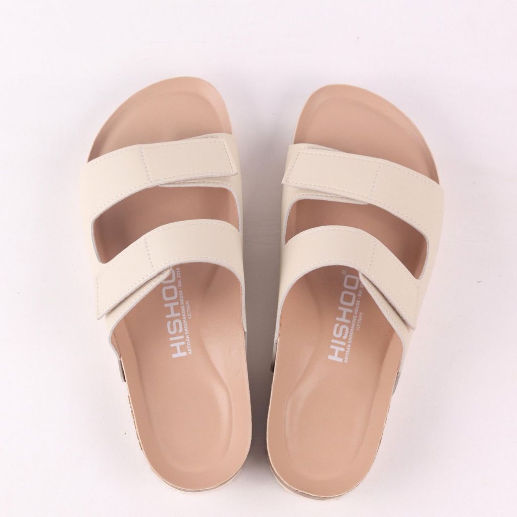 Dép đế trấu birken quai ngang xé dán premium HISHOO B105