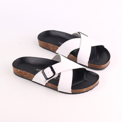 Dép đế trấu birken quai ngang chéo da bò [CÓ KHOÁ] HISHOO M096