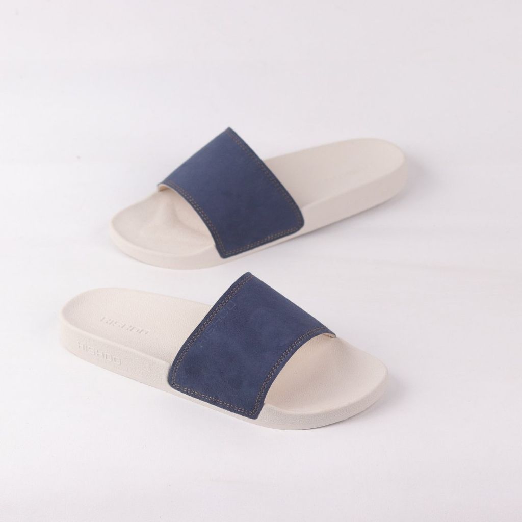Dép quai ngang Nubuck Xanh navy HISHOO U111