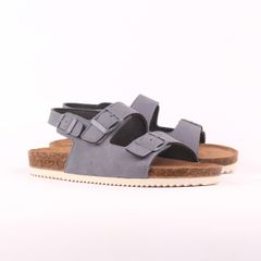 Dép đế trấu sandal birken bé trai bé gái quai ngang 2 khoá premium HISHOO H102