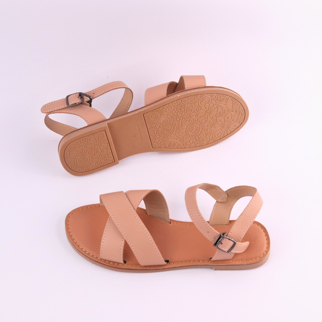 Giày Sandal Nữ Quai Hậu Mũi Tròn Có Bigsize Hishoo S037