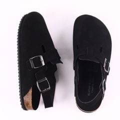 Dép đế trấu Sandal sục Boston Sandal quai ngang da lộn HISHOO R111