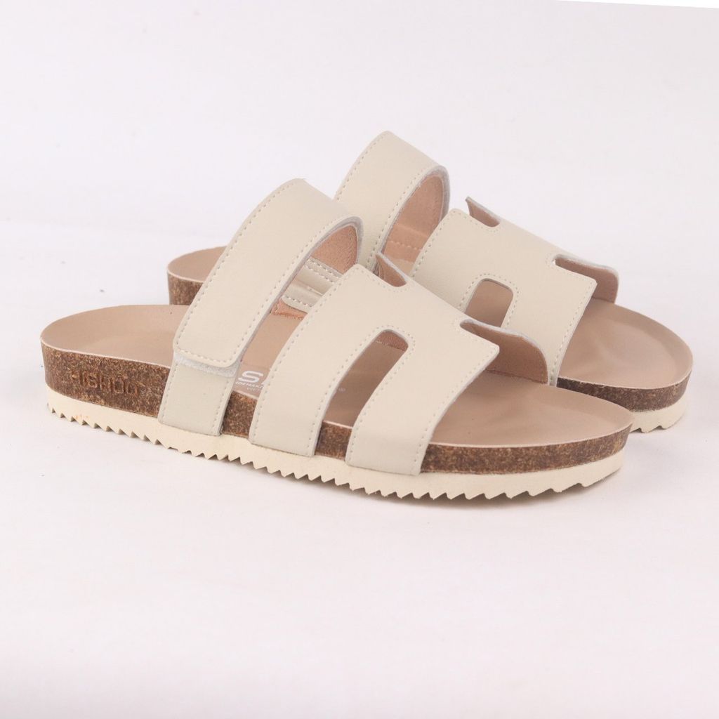Dép đế trấu birken bé trai bé gái Chữ H Sandal quai ngang bản premium HISHOO B104