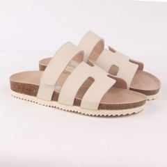 Dép đế trấu birken bé trai bé gái Chữ H Sandal quai ngang bản premium HISHOO B104