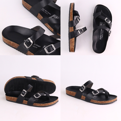 Dép đế trấu birken quai ngang xỏ ngón HISHOO S098