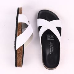 Dép đế trấu birken quai ngang chéo MẶT ĐEN HISHOO S096