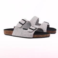 Dép đế trấu birken quai ngang 2 khoá vải dạ S093