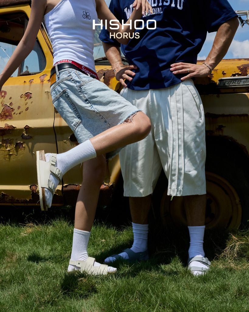 Dép đế trấu sandal birken quai ngang 2 khoá premium HISHOO B102