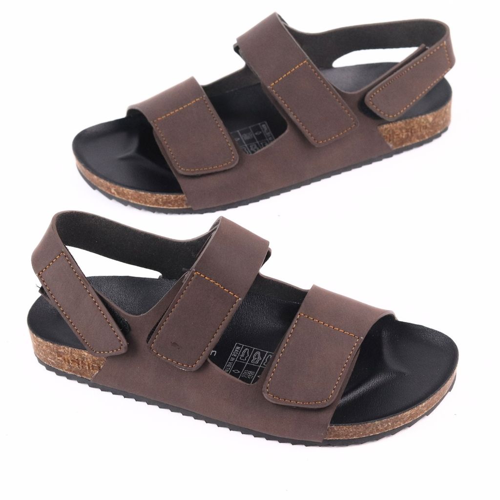 Dép đế trấu Sandal birken quai ngang da bò HISHOO M110