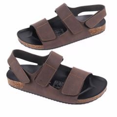 Dép đế trấu Sandal birken quai ngang da bò HISHOO M110