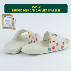 Dép quai ngang da bò lộn Icon Cảm Xúc Emoji HISHOO U112