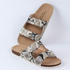 Dép đế trấu birken xé dán Da Rắn HISHOO M105