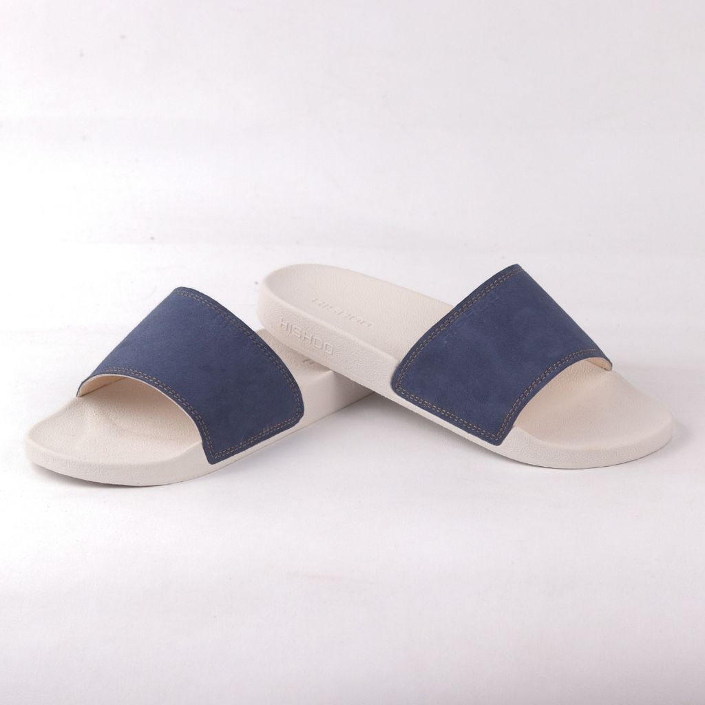 Dép quai ngang Nubuck Xanh navy HISHOO U111