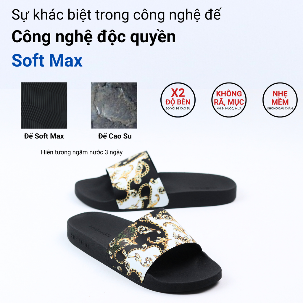 Dép quai ngang da bò In Hình Họa Tiết Phục Hưng HISHOO U113