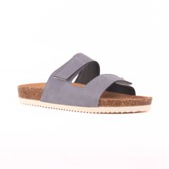 Dép đế trấu birken quai ngang xé dán da lộn premium HISHOO H105