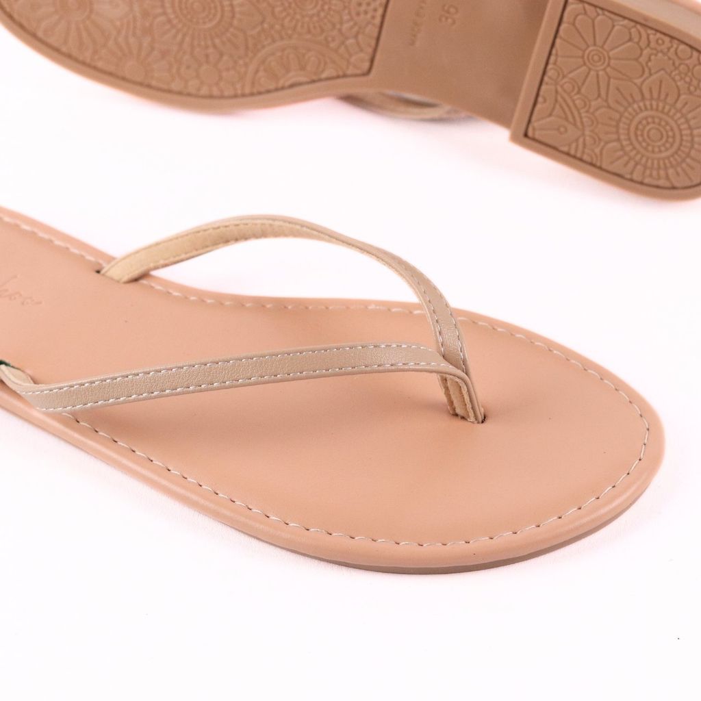 Dép Lê Nữ Xỏ Ngón Đế Bệt Quai Hoạ Tiết Thổ Cẩm HISHOO S070