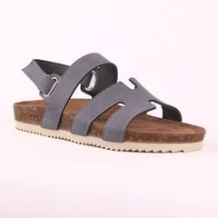 Dép đế trấu birken sandal Chữ H da lộn premium HISHOO H115