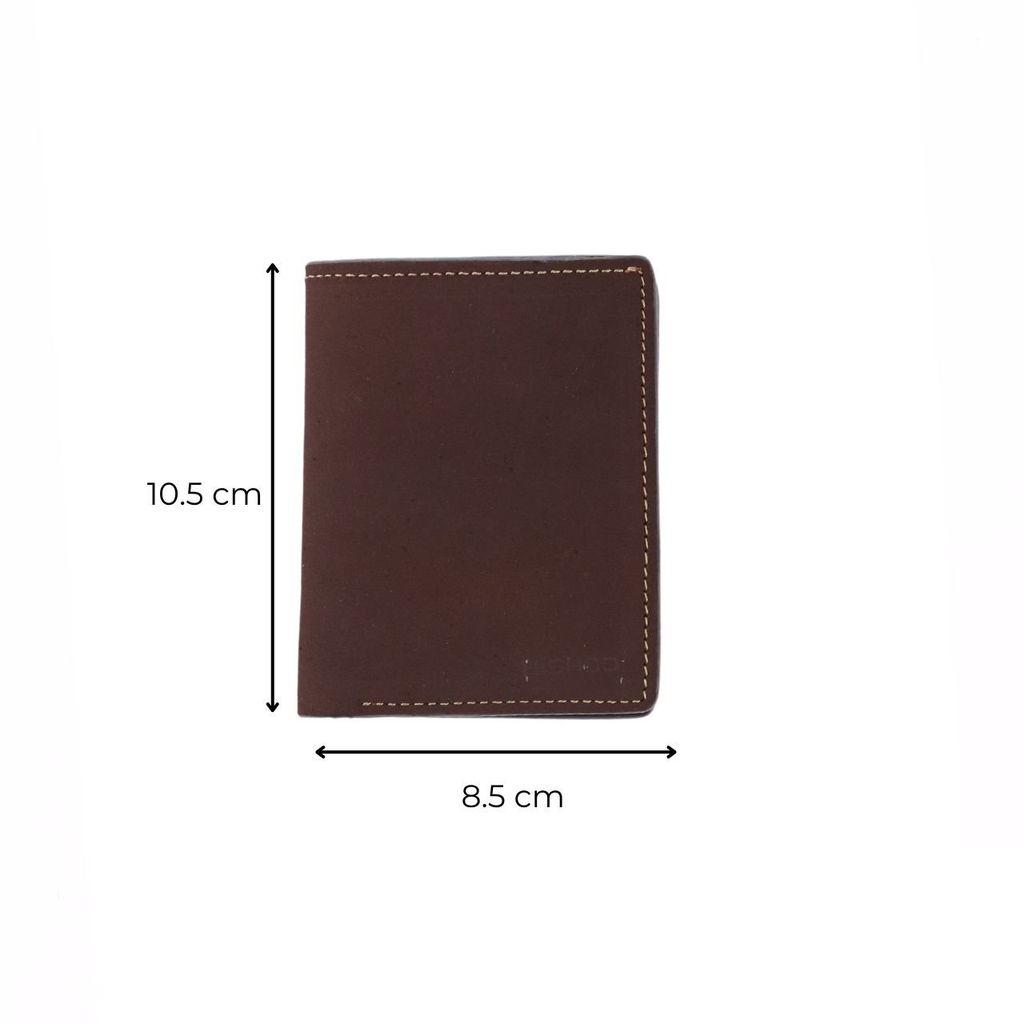 Ví Da Dáng Đứng Nam Nữ Đựng Thẻ [NÂU] Alpha Da Bò Phụ Kiện Hishoo V004