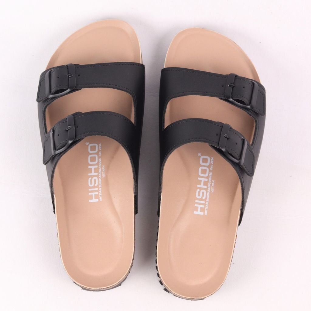 Dép đế trấu birken bé trai bé gái 2 khoá premium HISHOO B093