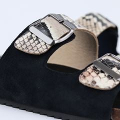 Dép đế trấu birken Da hiếm 2 khoá Hishoo M107
