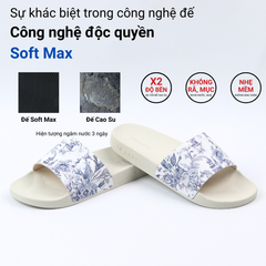 Dép quai ngang da bò In Hình Xứ Jouy HISHOO U112