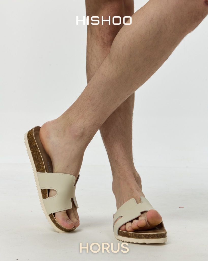 Dép đế trấu birken chữ H premium HISHOO B095